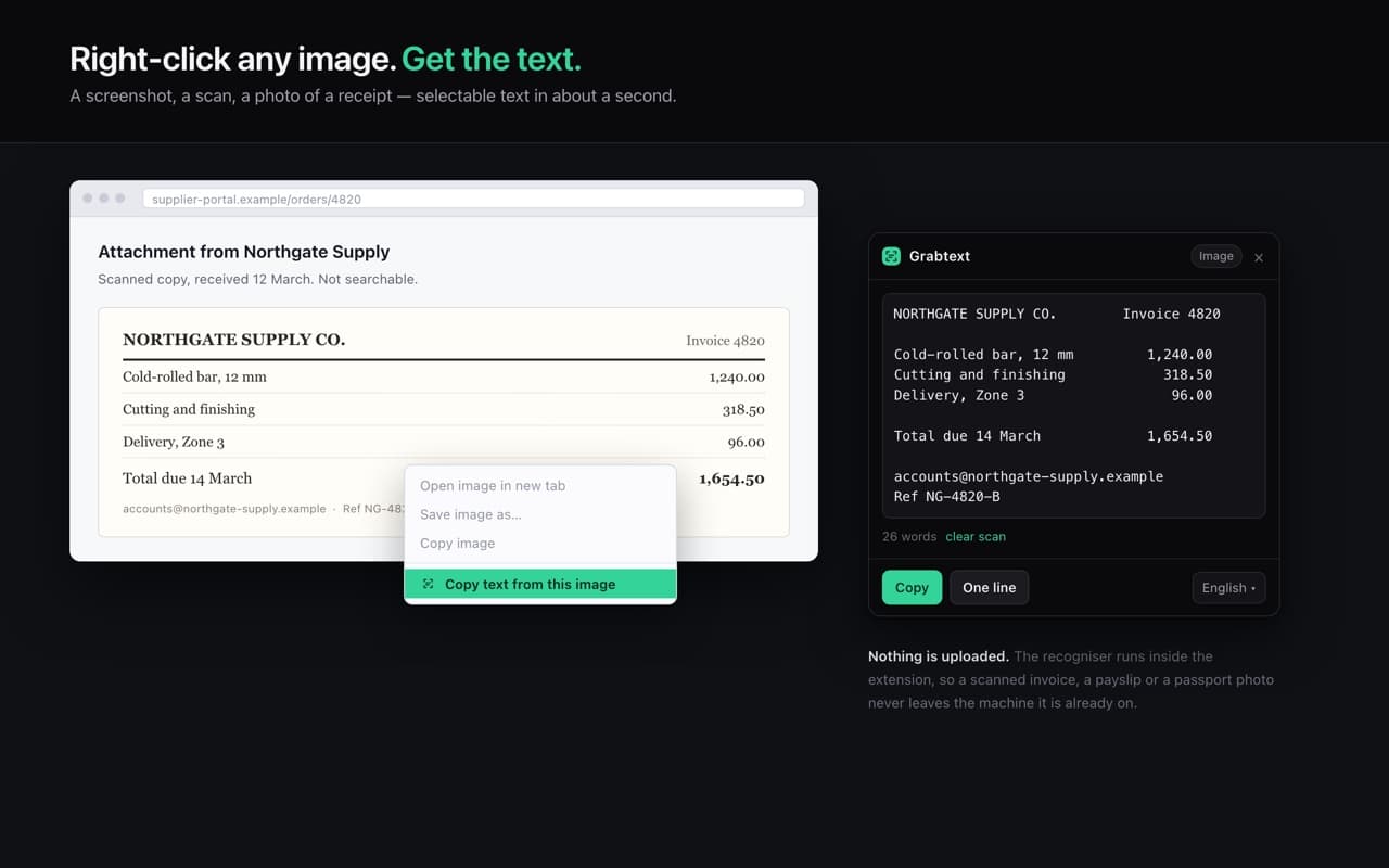 Grabtext screenshot